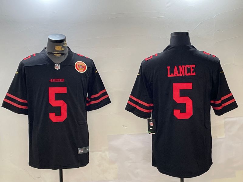 Men San Francisco 49ers #5 Lance Black Second generation 2024 Nike Limited NFL Jersey style 5